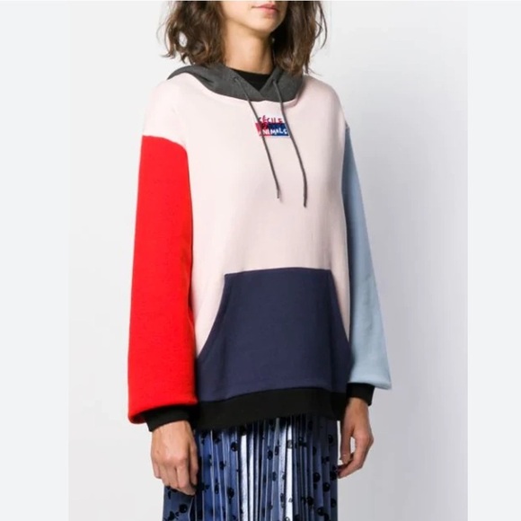 ETRE CECILE Colby Aurelia Color Block Hoodie Sweatshirt Cotton In Pink - Picture 1 of 12